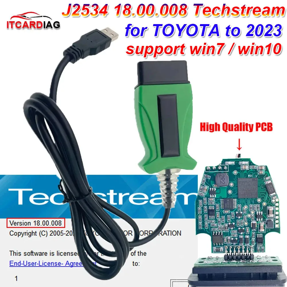V165 DLC3 18.00.008 Techstream для TOYOTA 2 TOYOTA2 TIS J2534 Passthru ...