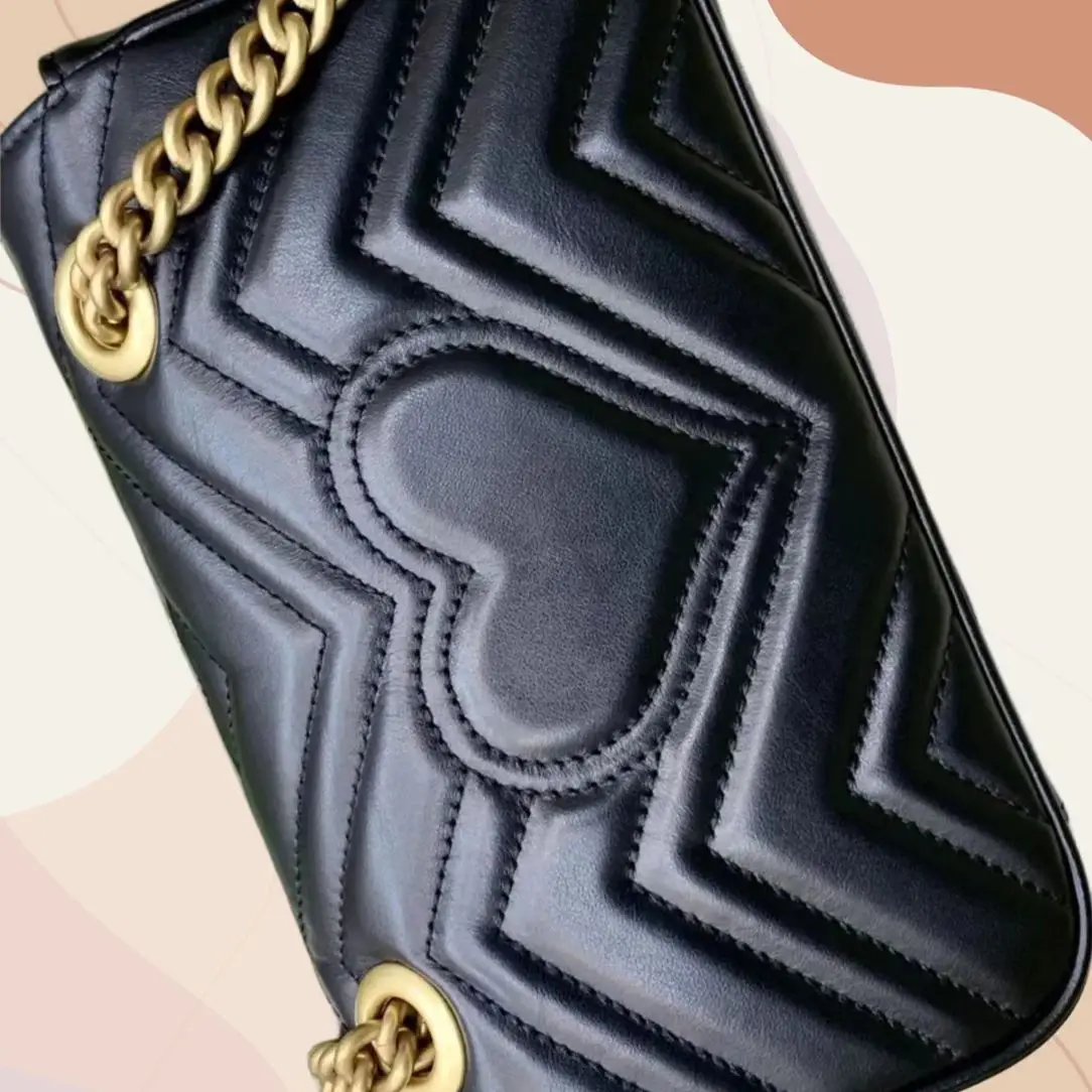 

Stylish women's shoulder bag Luxury leather bag wavy chain purse