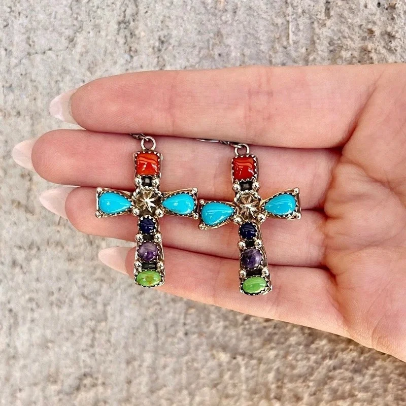 

Earrings Fashion Jewelry 2023 Trends Vintage Cross Bohemian Style Gold Jeweler Gothic Accessories Korean Fashion Pendientes