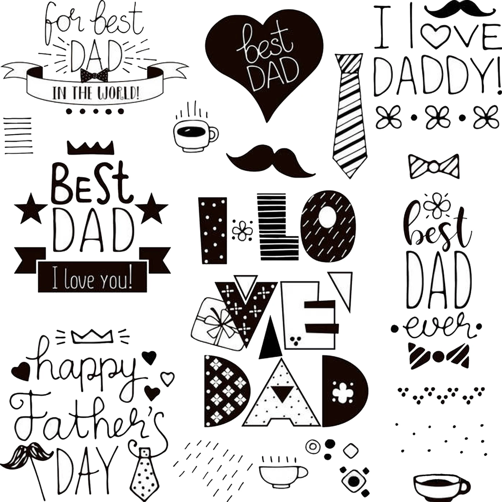 

Happy Father's Day Clear Stamp for Scrapbooking Rubber Stamp Seal Paper Craft Clear Stamps Card Making