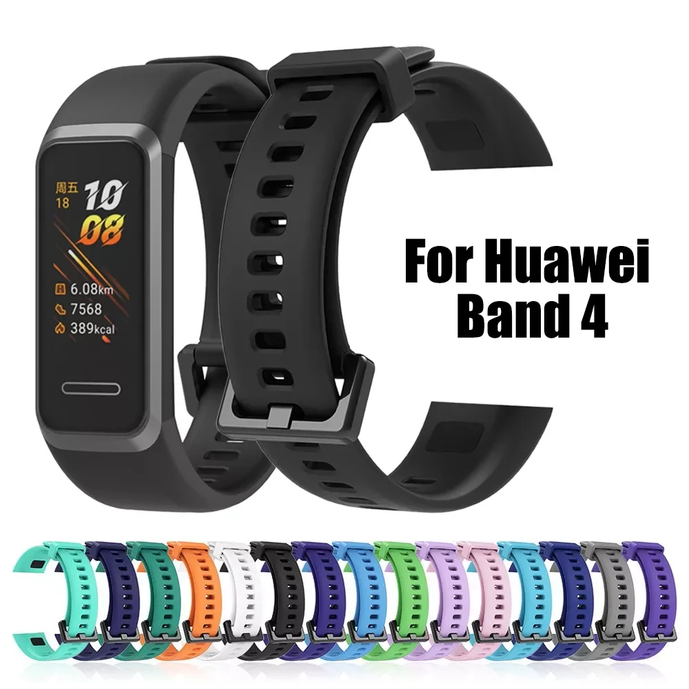 

NEW Arrival Strap For Huawei Band 4 Watchband huawei4 band4 Silica Gel Bracelet Wristband Straps Replacement Bands Adjustable