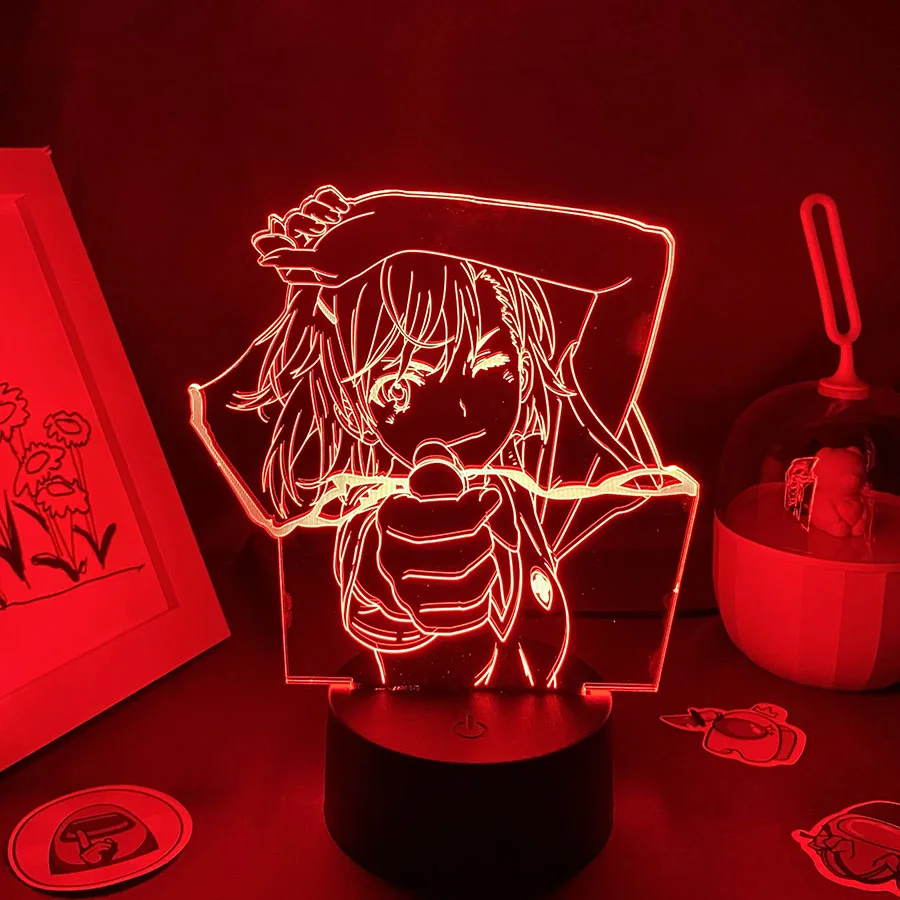 

3D Led Anime A Certain Scientific Railgun Misaka Mikoto Figure Neon NightLight Bedroom Decor Otaku Birthday Manga Gift Lava Lamp