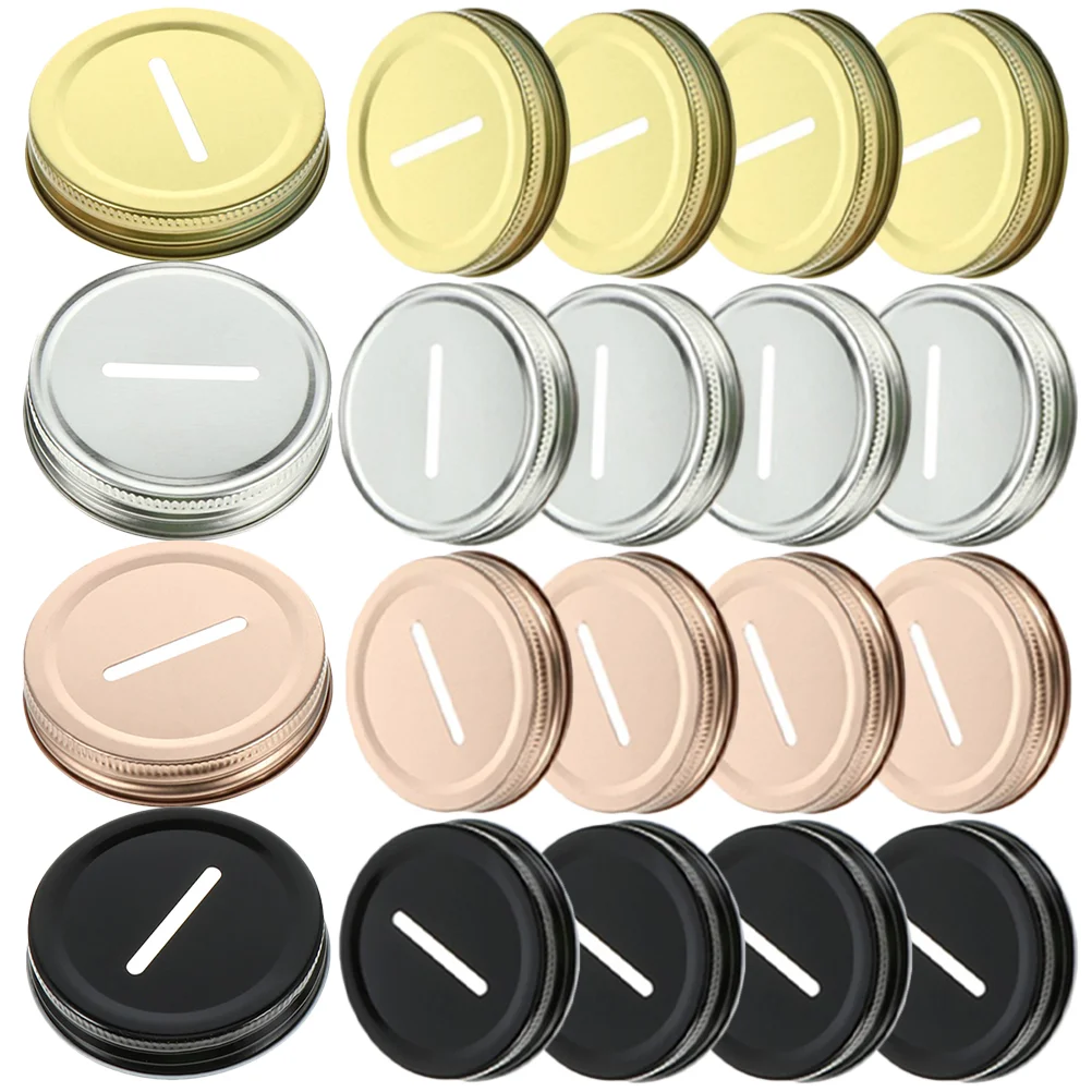 

20 Pcs Mason Piggy Bank Lid Leakproof Canning Covers Jar Wide Mouth Lids Sealing Home Practical Tinplate Cap Glass