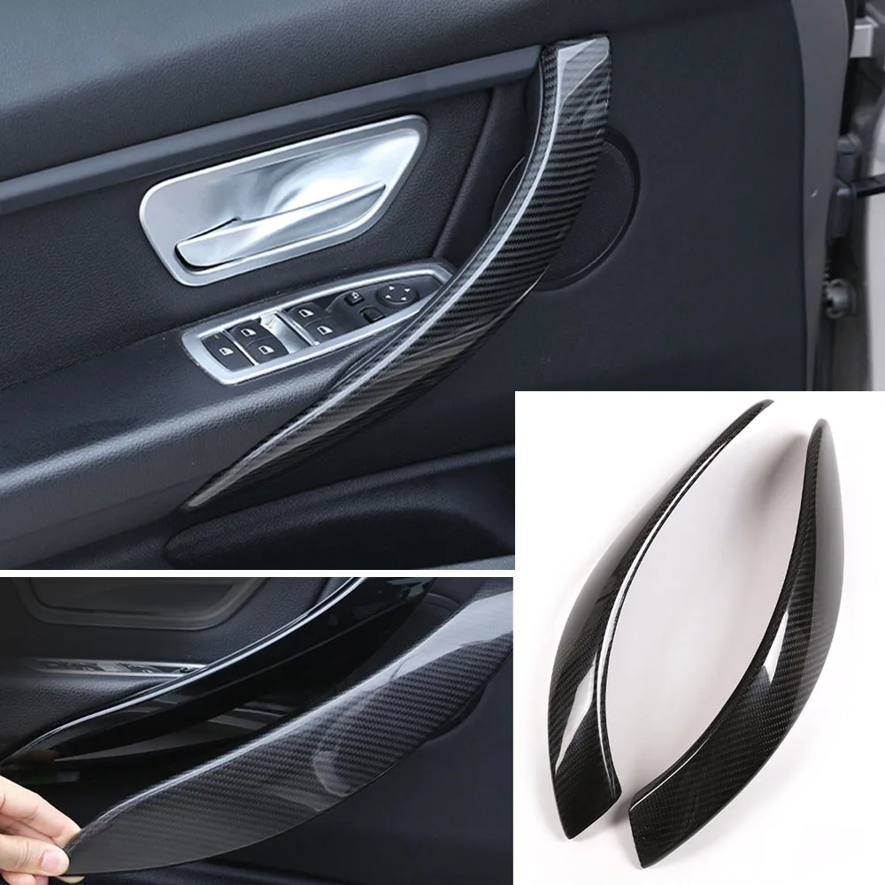 

Real Carbon Fiber Door Handle Panel Cover For BMW 3 4 Series F30 3GT 2013-2019 2Dr Interior Car Accessories