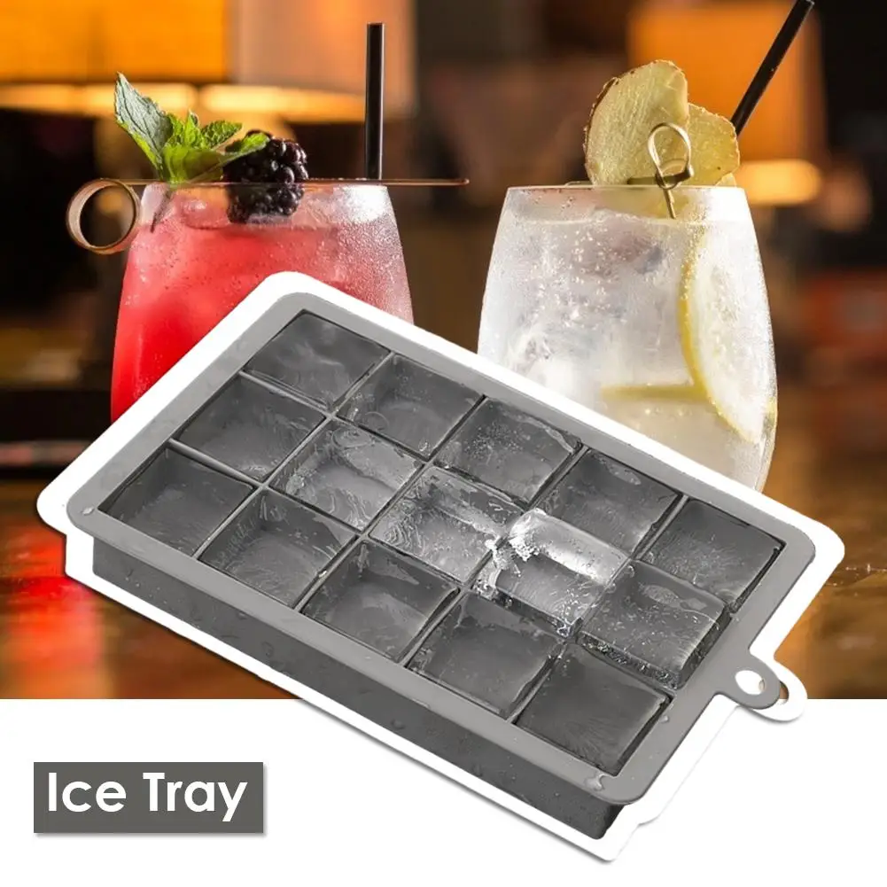 

Silicone 15 Grids Ice Cube Maker DIY Ice Cube Mold Ice Tray Jelly Freezer Mould for Home Prefabricated Food Chocolate Mousse