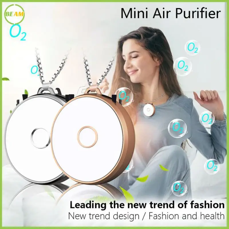 

Portable Wearable Air Purifier Personal Mini Air Necklace Negative Ion Air Freshener No Radiation Low Noise For Adults Kid USB