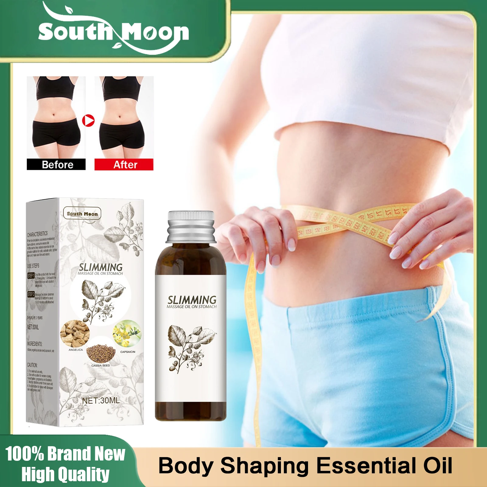 

Body Shaping Essential Oil Weight Loss Arm Leg Thigh Waist Abdomen Fat Burning Tightening Firming Skin Slim Down Care Oil 30ml