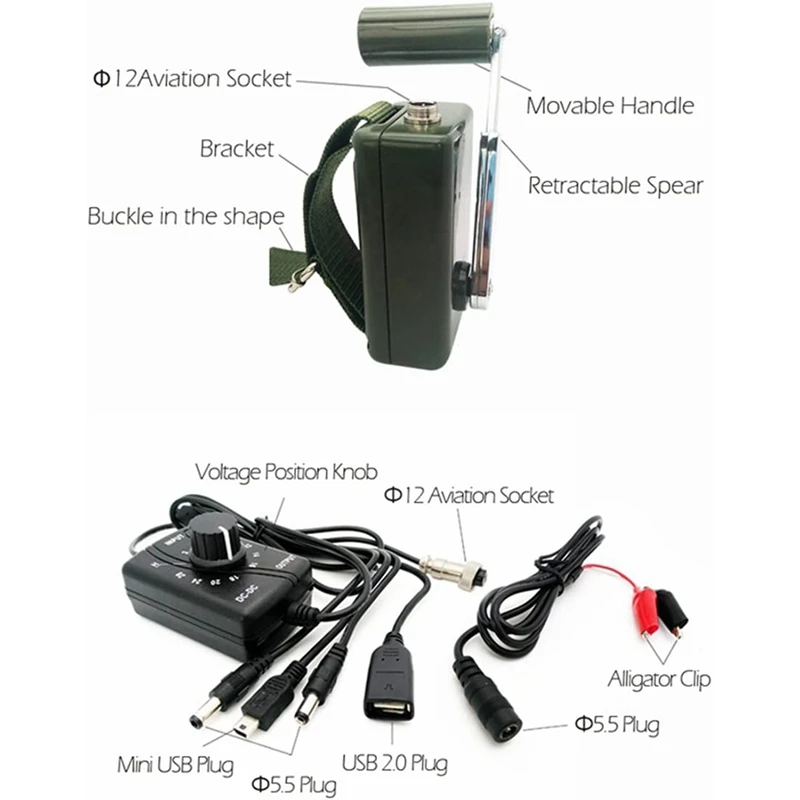 hand crank generator 30w 0 28v high power for outdoor mobile phone computer emergency power with usb plug free global shipping