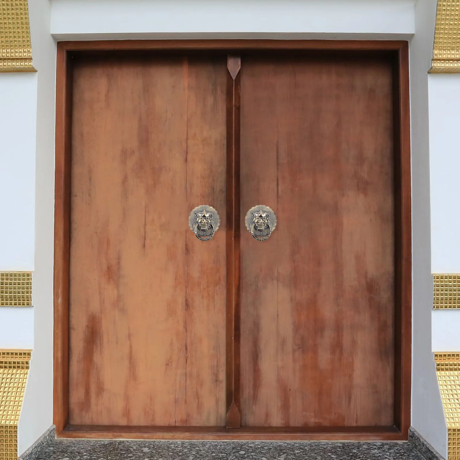 

Lion Head Front Doors Knocker Retro Vintage Accessories Brass Handle Home Security Alloy Handles Knobs
