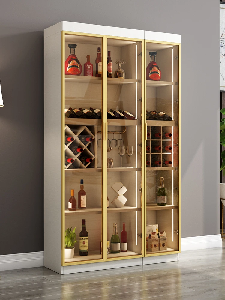 

Small wine cabinet modern simple red wine against the wall luxury living room lockers small living room with lights glass wine c