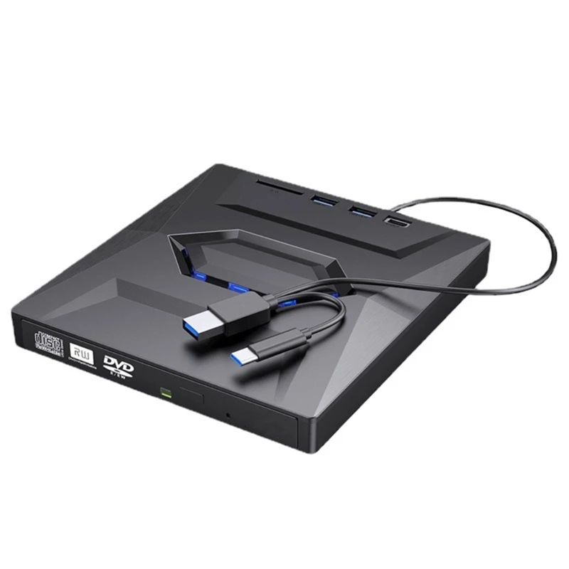 

External DVD Drive USB3.0 Type-C DVD RW CDs Burner Player Optical Drive 5Gbps Fast Transmission For PC Laptop Deskto
