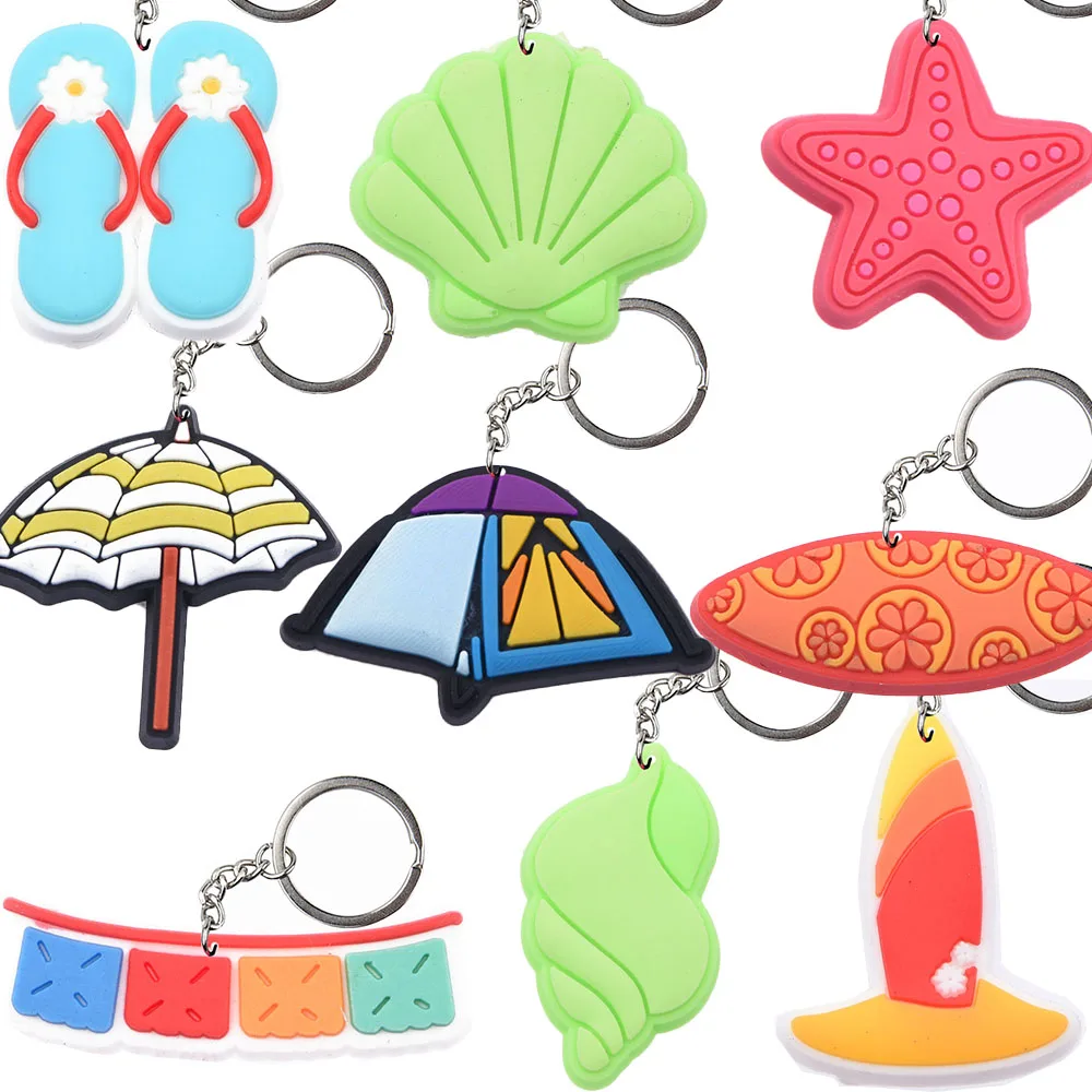 1 шт. брелки для ключей в виде пляжной голубой шлепанцы корабля мальчиков девочек