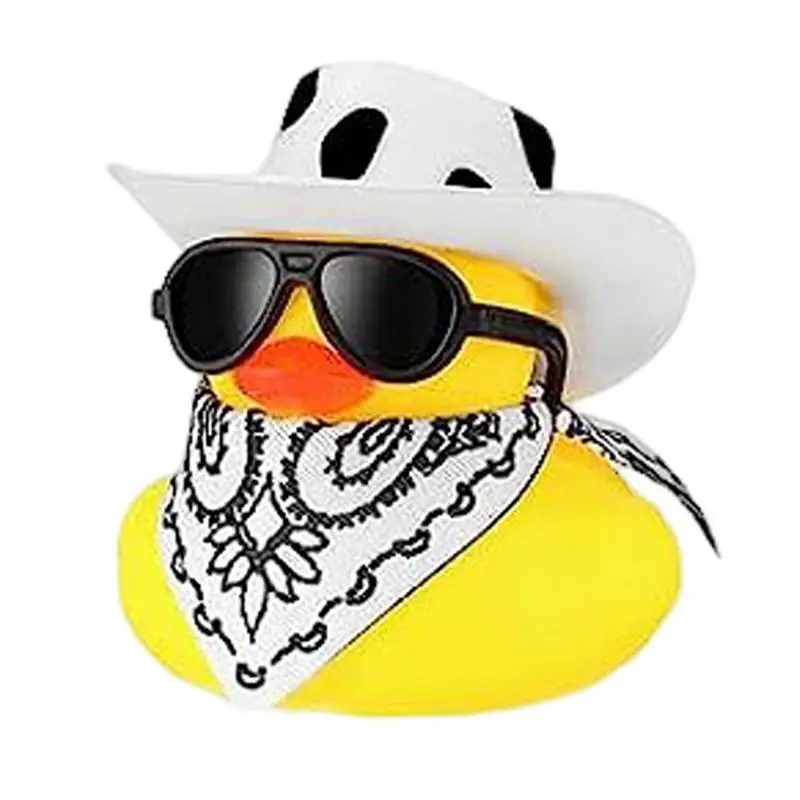 

Резиновая утка с ковбойской шляпой, крутые резиновые утки, солнцезащитные очки, резиновая утка, аксессуары для автомобиля, украшения для приборной панели, наполнители для мешков