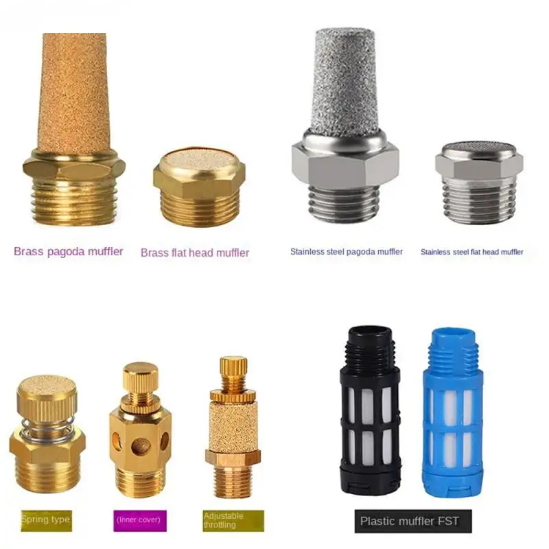 

Explosion-proof Pneumatic Fitting Thread Wear-resistant Stainless Steel Pneumatic Exhaust Muffler Durable Brass Silencer Tools