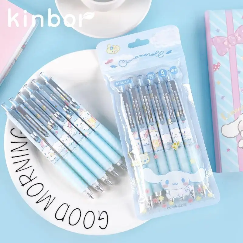 

Kawaii Sanrios Signature Pen Cute Hellokittys Kuromi My Melody Cinnamoroll Cartoon Press Gel Pen Stationery for Children Gifts