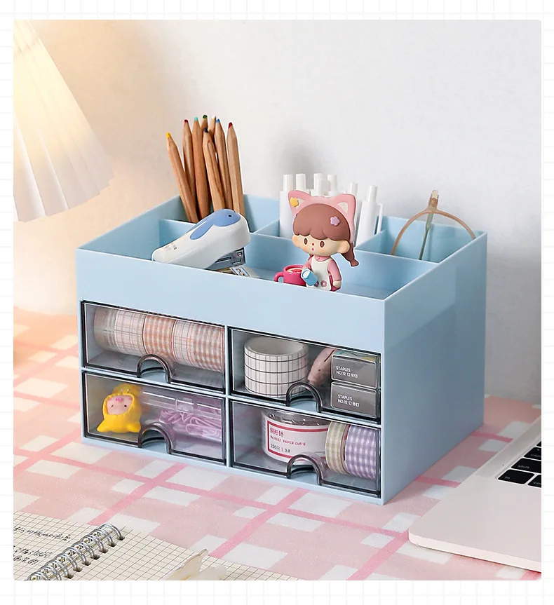 

Милый Настольный ящик для хранения канцелярских принадлежностей, органайзер, стойка с коробками, держатель для косметики, хранение, офисный милый ящик для ручек, для дома и рабочего стола