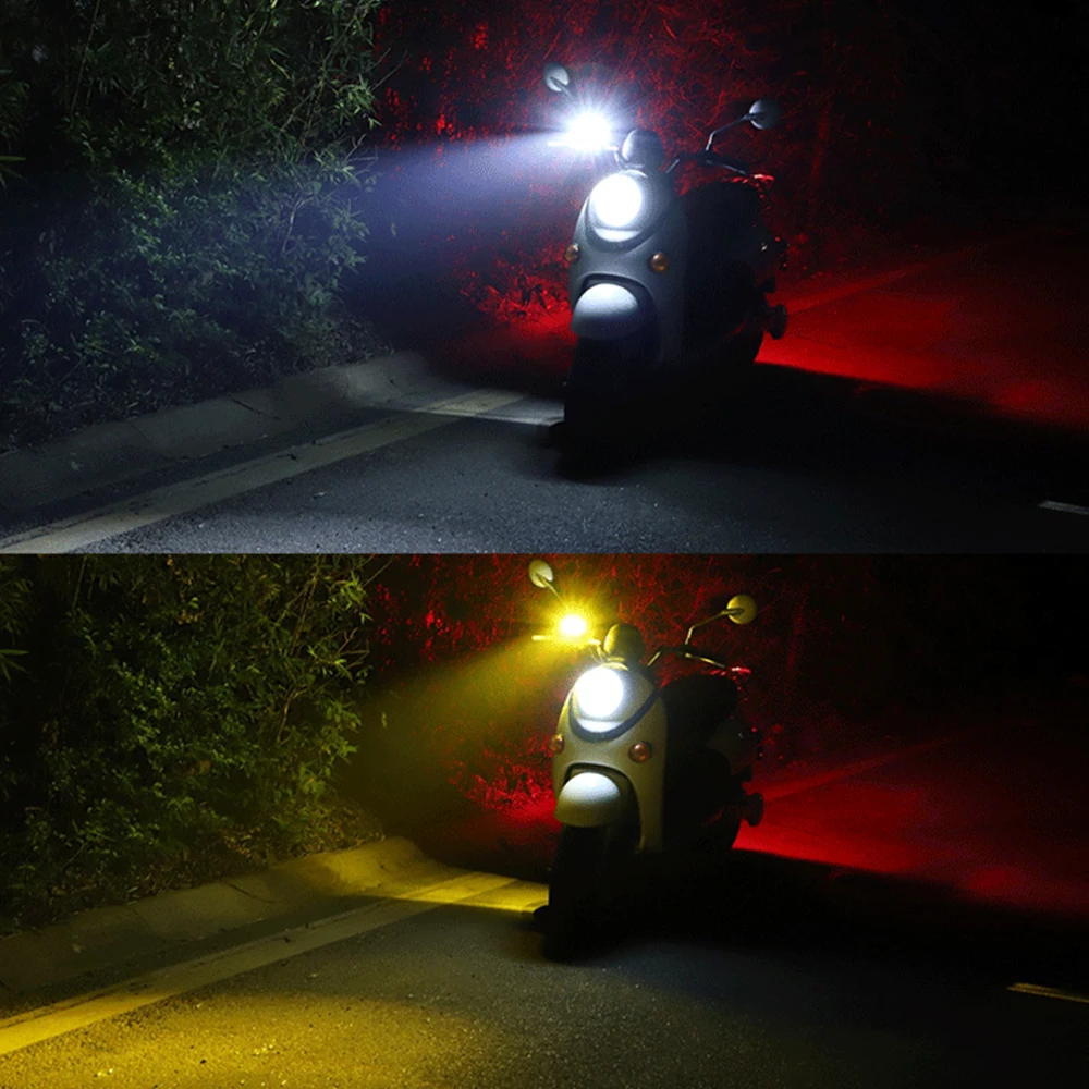 3LED мотоциклетный светодиодный прожектор, двухцветные противотуманные фары для легковых автомобилей, грузовиков, внедорожников, мини-объектив, фары дальнего света, аксессуары для мотоциклов (art.: 3920d3c8308fc) - 3920d3c8308fc