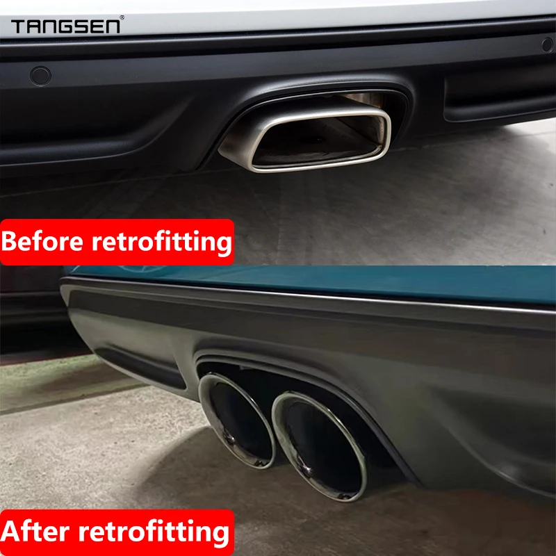 Для 09-24 Porsche Cayman 981 987 718 Boxster прямоугольный выхлоп модернизированный глушитель с