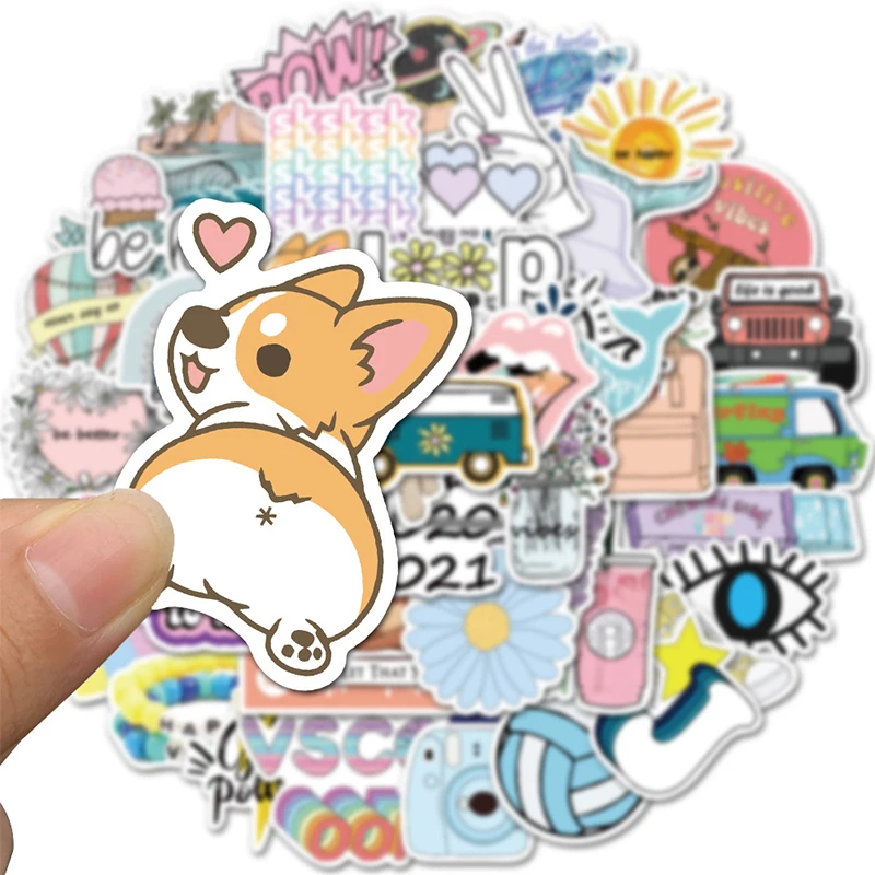 Милые художественные наклейки в стиле граффити мультяшные с подсолнухом детские