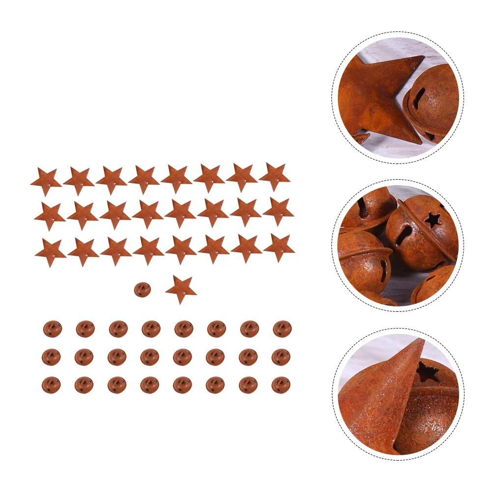 

Колокольчики, Рождественский колокольчик, колокольчик, дерево, металлическая звезда, подвесное украшение, звезды, Деревенское ремесло, ржавый, праздничное украшение