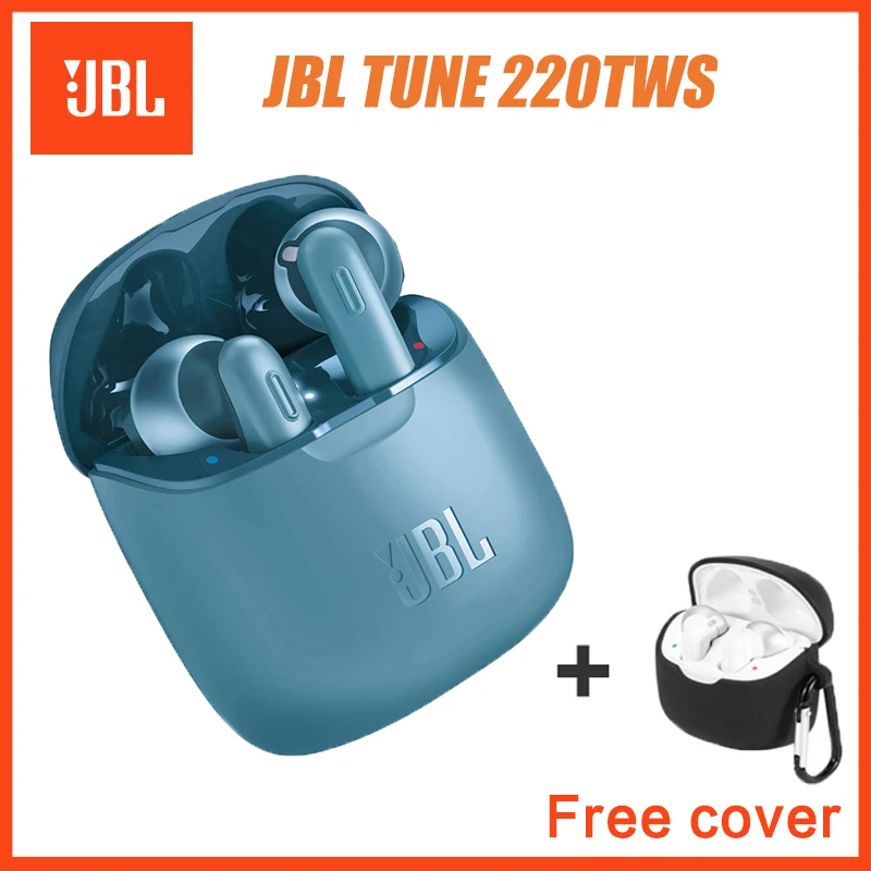Original JBL TUNE 220 TWS Bluetooth Wireless Headphones Stereo Earphone Earbuds Bass Sound Headphone Headset With Mic+ Cover