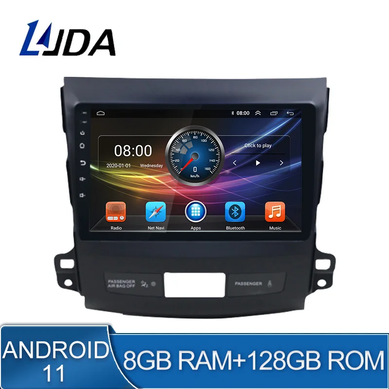 Автомобильный мультимедийный плеер 8G + 128G Android 11 для MITSUBISHI OUTLANDER 2008 - 2012 2 Din