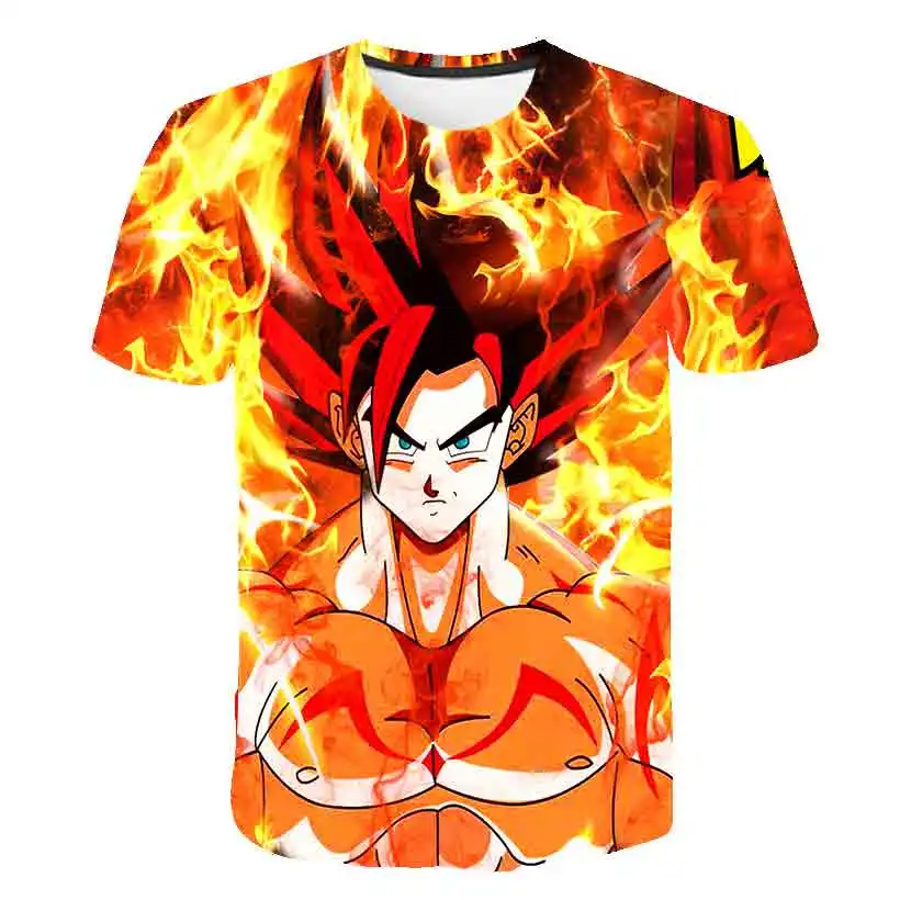 

2022 Summer Dragon-Ball Boy And Girl T-Shirt 3d Goku Vegeta Printing Children Harajuku Fashion Short-Sleeved Casual Top 4-14Y