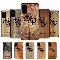fashion brand guess wood floor cartoon pattern phone case for samsung galaxy s20lite s21 s21ultra s20 s20plus s21plus 20ultra