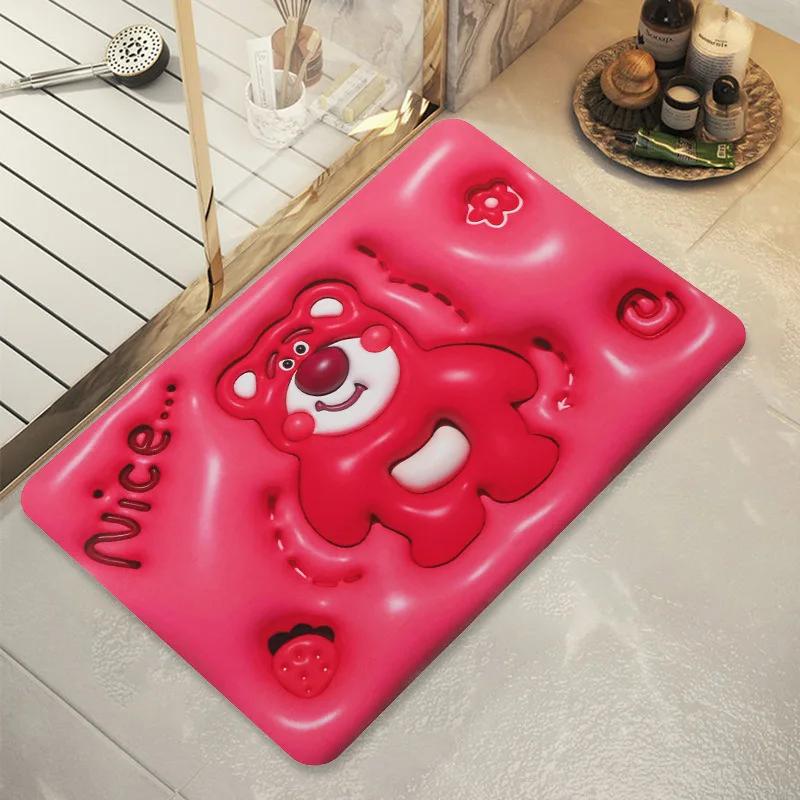 

3D Diatom Mud Entrance Door Mats High Quality Cartoon Bear Bathroom Rugs Super Absorbent Anti-Slip Kitchen Bedroom Bath Carpets