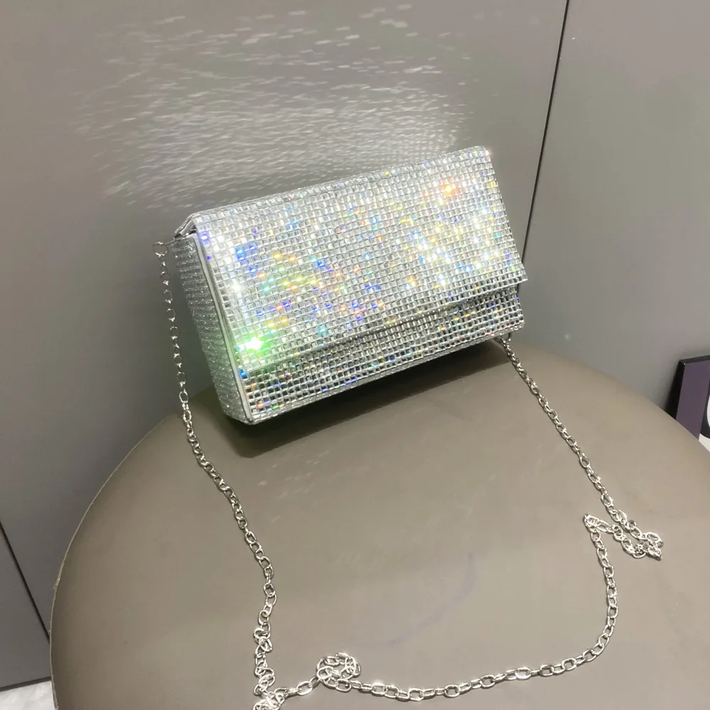 Diamond Transparent Bag Fashion Trendy Portable Acrylic Dinner Handbag For Women Shoulder Bridal Clutch Purse Luxury Wedding