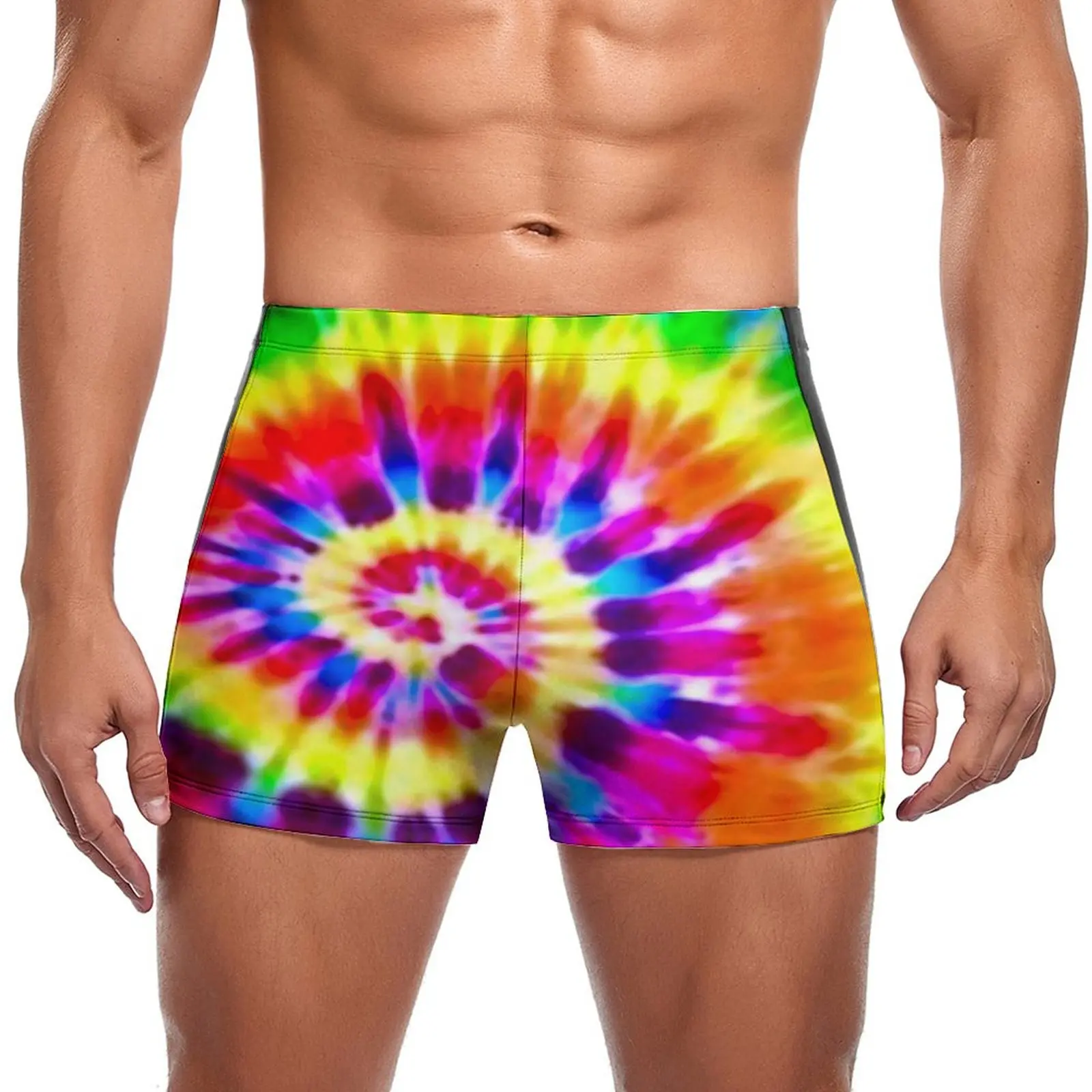 

Rainbow Tie Dye Swimming Trunks Psychedelic Supernova Pool Plus Size Swim Shorts Custom Elastic Male Briefs