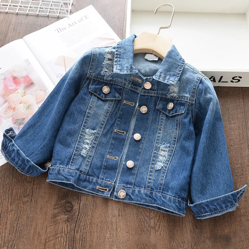 Menoea Kids Denim Jacket 2021 New Style Girls Fashion Children Clothing Autumn Baby Clothes Outerwear Jeans Jackets Coat | Детская