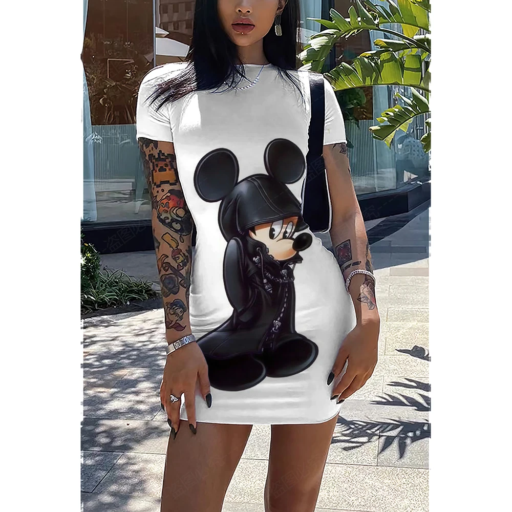 

Summer New Disney Minnie And Mickey Slim Fit And Sexy Bag Hip Bottoming Dress Tight-fitting Sweet And Spicy Bottoming Dress Wome