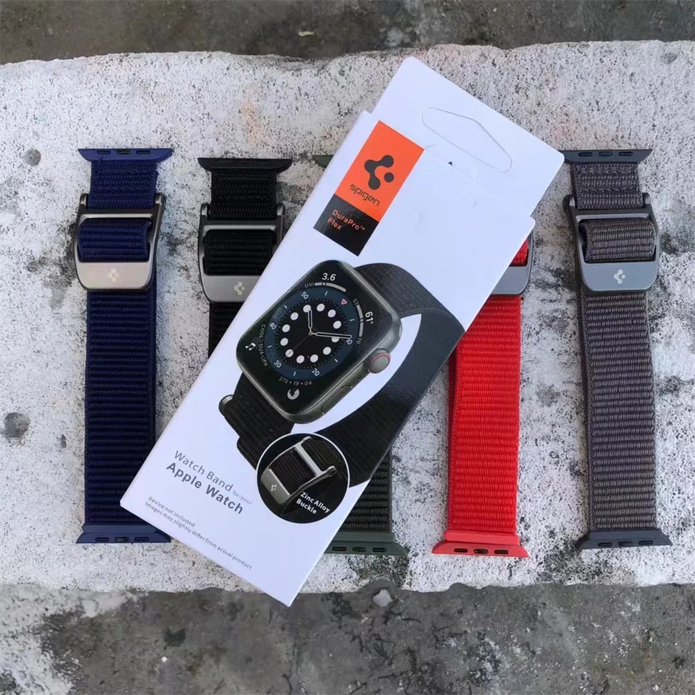

Корейский Spigen [DuraPro Flex] нейлоновый ремешок для Apple Watch Series 7 6 SE 5 4 3 2 1 прочный тонкий ремешок для часов 42 мм 44 мм 45 мм