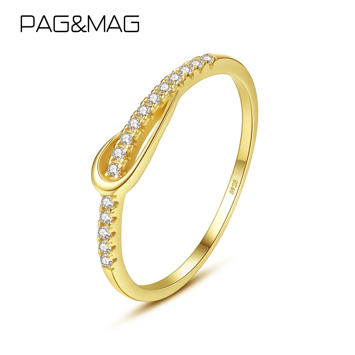 

Женское кольцо из стерлингового серебра с кубическим цирконием, роскошное ювелирное изделие золотого цвета, трендовые товары, бесплатная д...