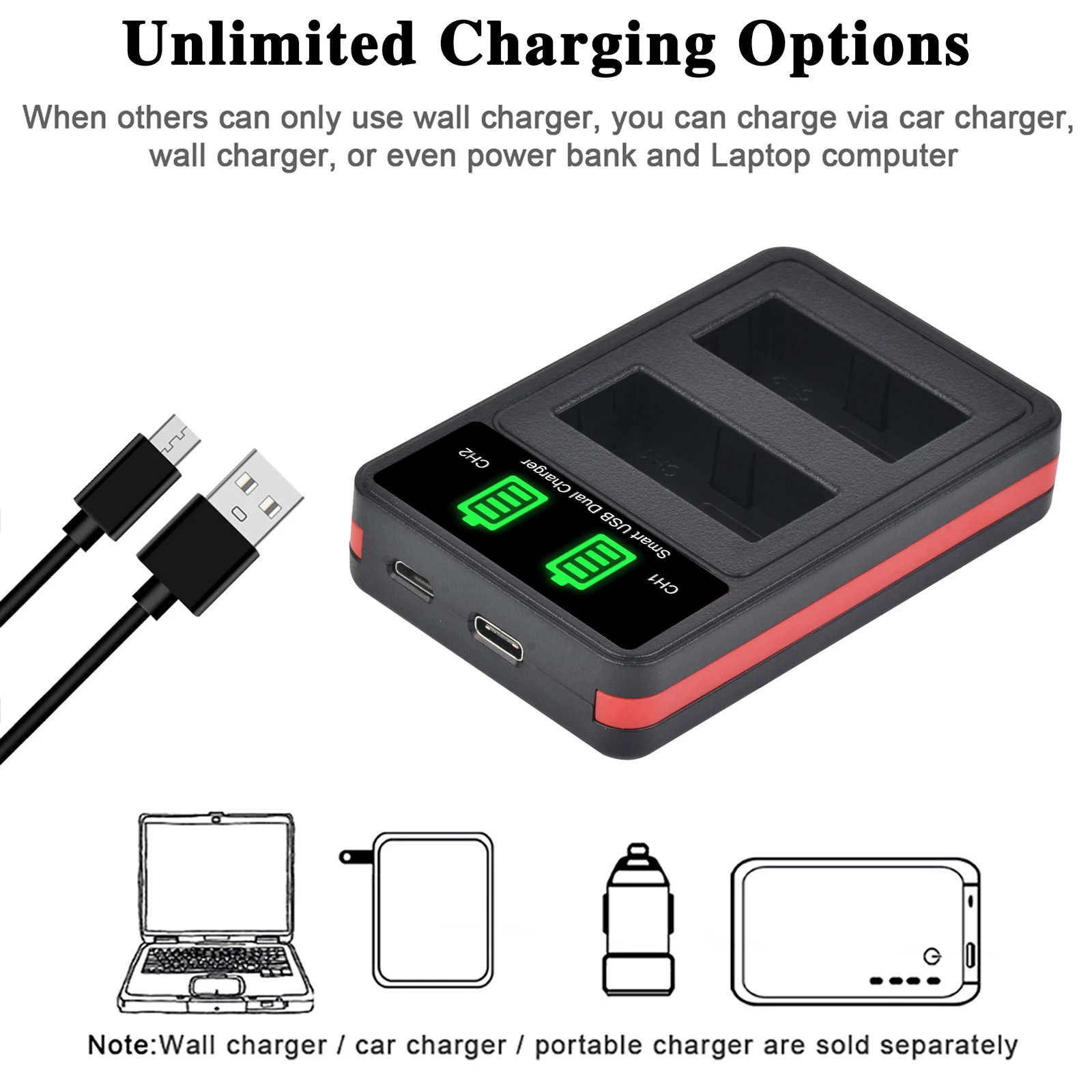 Фото Аккумулятор для камеры NP-W126 (1400 мАч) с двойным USB-зарядным устройством для Fujifilm X-S20, X100VI, X-T5, X-T4, X-T20, XS10, XT100 №4