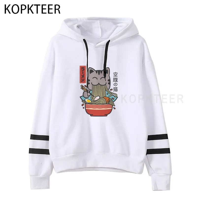 

Cartoon Noodles Cat Kawaii Hoodies Women Aesthetic 2022 Female Sweatshirts Pullover Graphic Printed Kpop Clothes Women Clothing