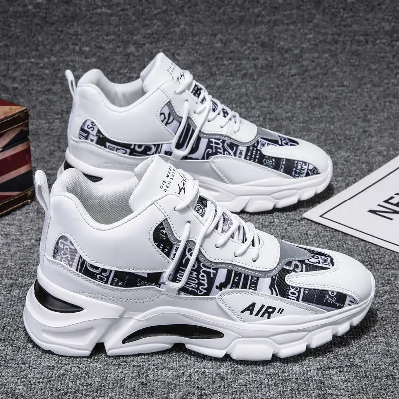 

Men's Thicksoled Running Shoes 2022 Letter Printed Shock Absorbing Men's Running Shoes Deodorant Canvas Shoes