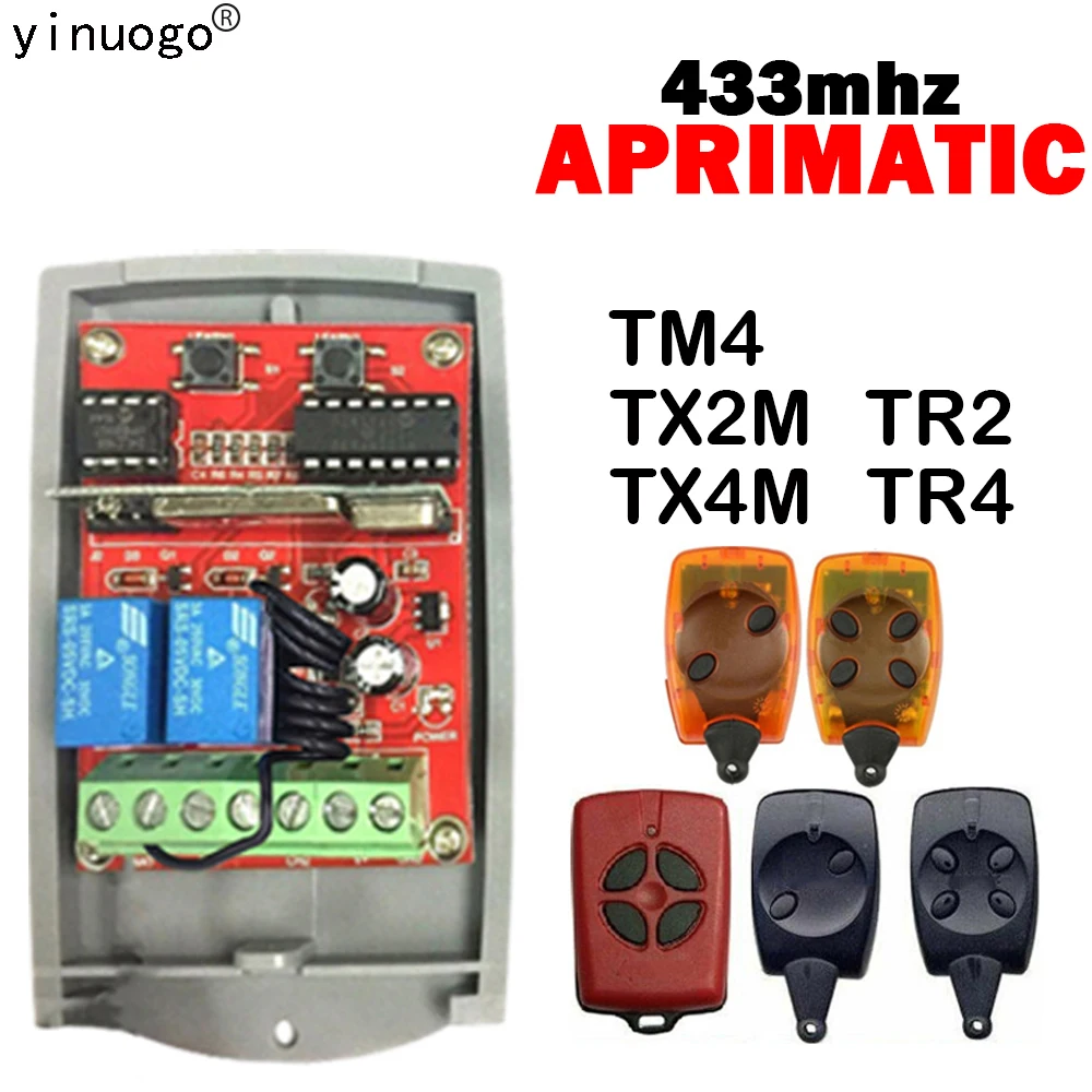 

APRIMATIC TX2M TX4M TR4 TR2 TM4 Receiver 433mhz Replacement APRIMATIC Garage Door Remote Opener Receiver 2 Channels