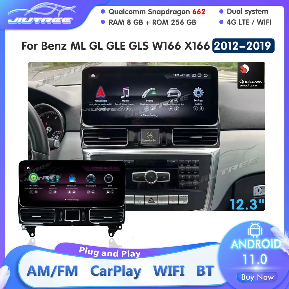 

Автомобильный радиоприемник 8 + 256 ГБ Android 11 GPS для Mercedes Benz ML GL GLE GLS W166 X166 2012-2019 мультимедийный автомобиль Google carplay Авторадио