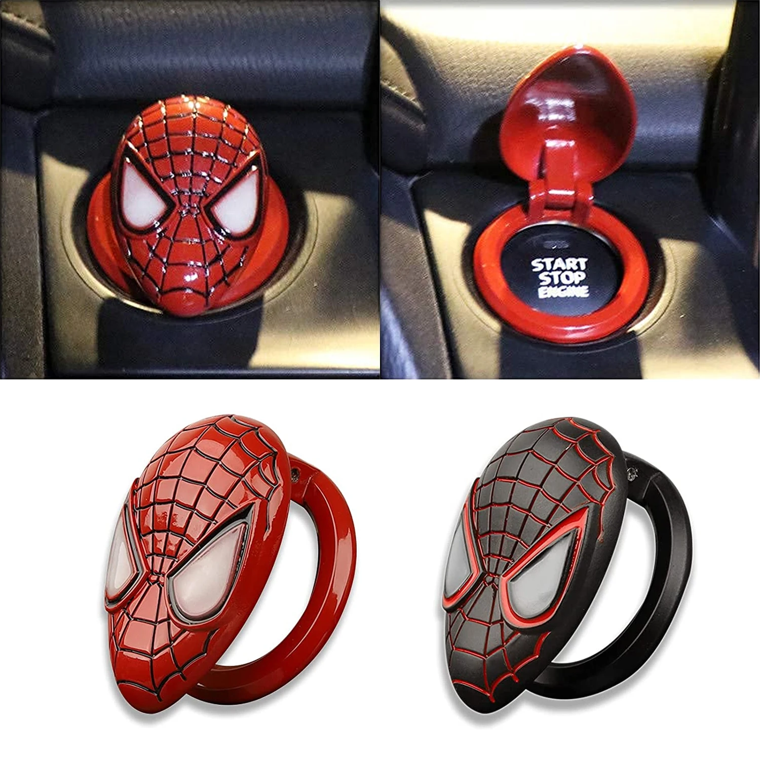 

2021new Super Hero Car Engine Start Stop Switch Button Cover Decorative Auto Accessories Push Button Sticky Cover 1pcs
