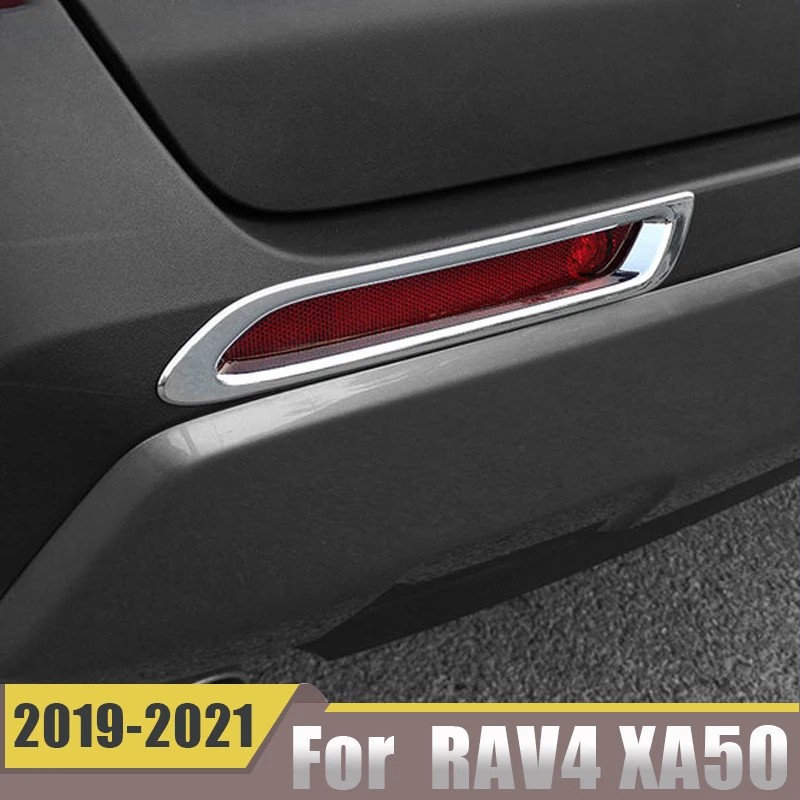 

For Toyota RAV4 RAV 4 2019 2020 2021 2022 XA50 ABS Car Rear Fog Light Cover Trim Tail Foglight Lamp Frame Sticker Accessories