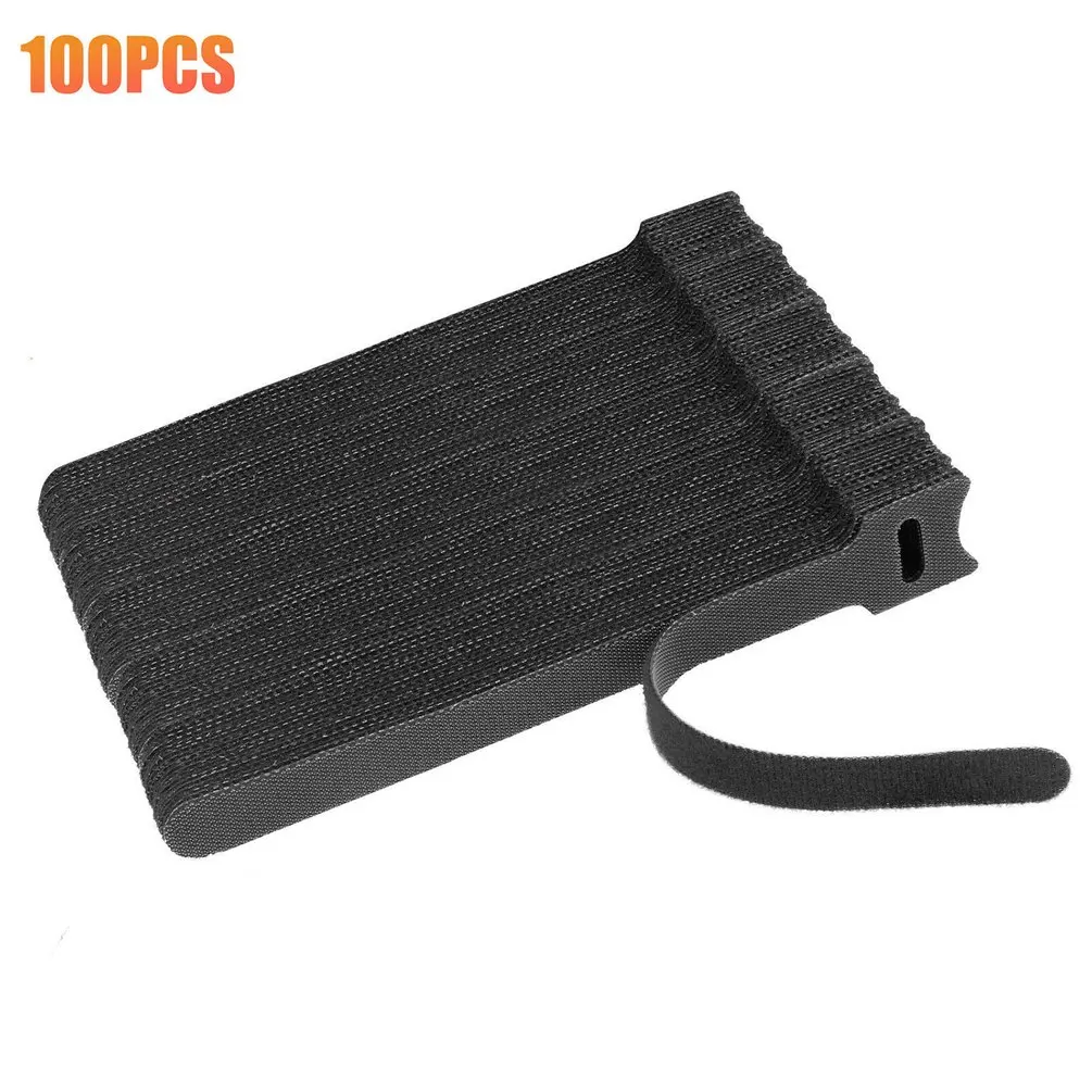 

100Pcs Releasable Cable Ties Reusable Nylon Loop Wrap Strap Speaker Guitar Microphone Mic Computer Cables Tie Wire Strap