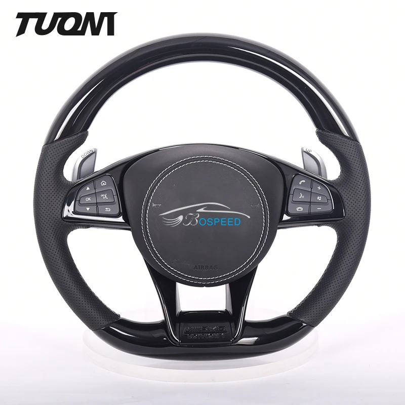 

OEM Автомобильное рулевое колесо для Mercedes Benz Amg C63 GL63 A45 W212 W211 W205 W204 краска глянцевая черная перфорированная кожа под заказ