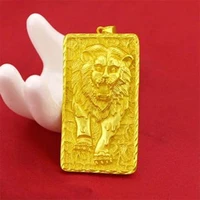 lion patter hip hop pendant men jewelry yellow gold color fashion male cool headsome gift