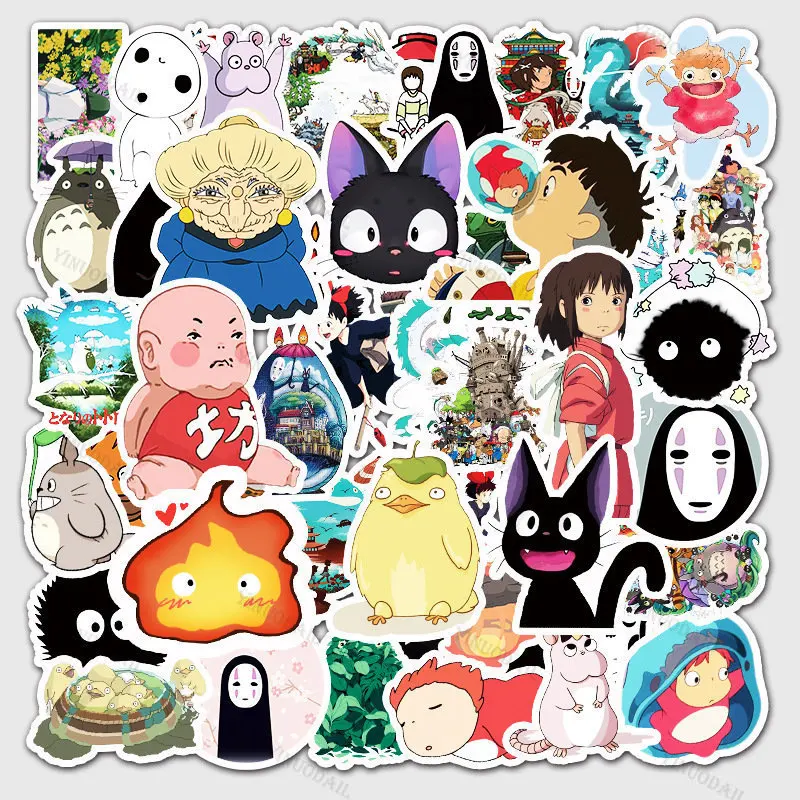 

200pcs Japanese Miyazaki Hayao Stickers For Car Laptop Phone Case Fridge Scrapbook Decal Waterproof Graffiti Sticker Toys Gifts