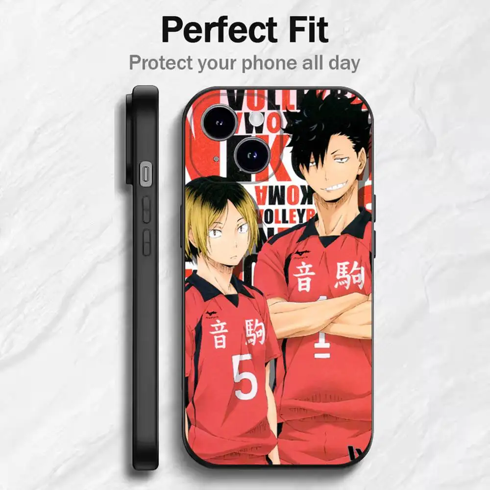 Фото Чехол для iPhone с изображением аниме H-Haikyuu Nekoma для 17, 16, 15, 14, 13, 12, 11, Mini XS XR X 6S 6 Pro Max Plus, черный мягкий чехол №4