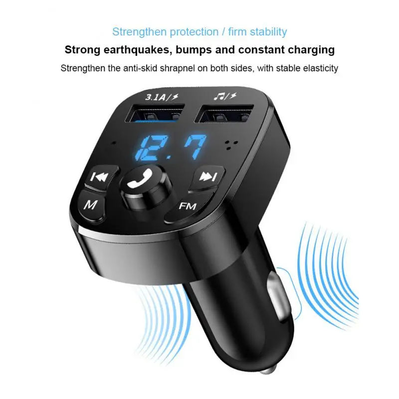 

FM Transmitter Bluetooth-compatible Receiver Car MP3 Player Car Music U Disk Supplies Dual USB Car Fast Charging Car Accessories