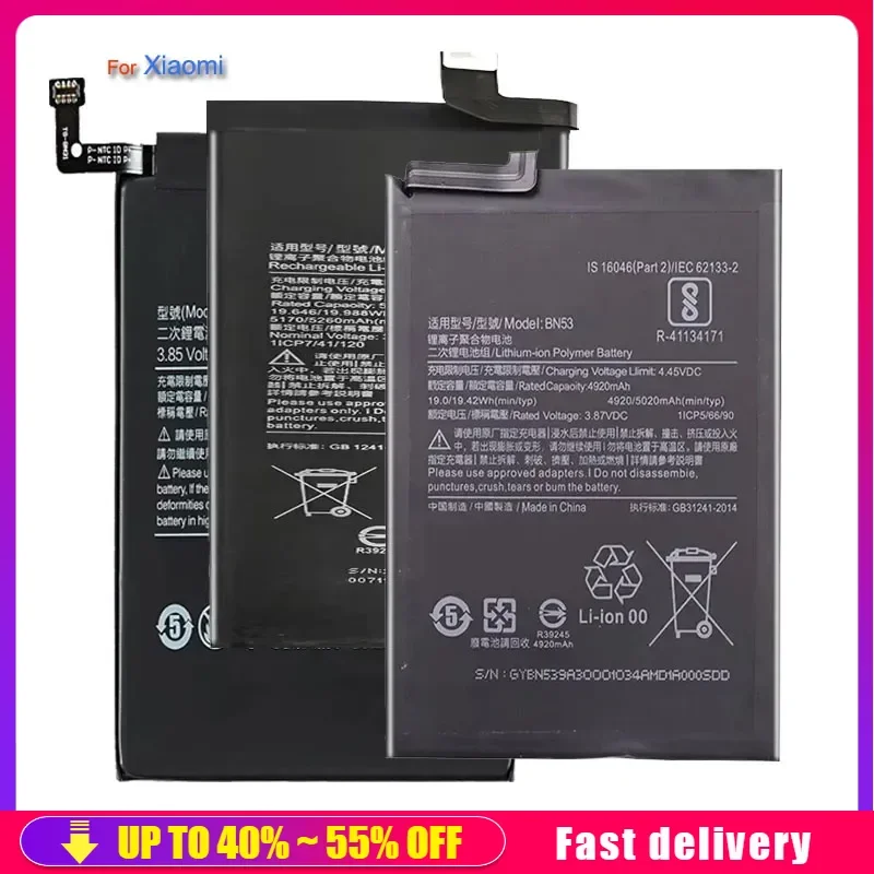 Аккумулятор BM42 BM45 BM46 BN31 BN41 BN43 BN45 BN46 BN48 BN4A для Xiaomi Redmi Note 2 3 4 4X 5 5A 6 7 8 8T 9 9S Pro Plus Note2 Note3