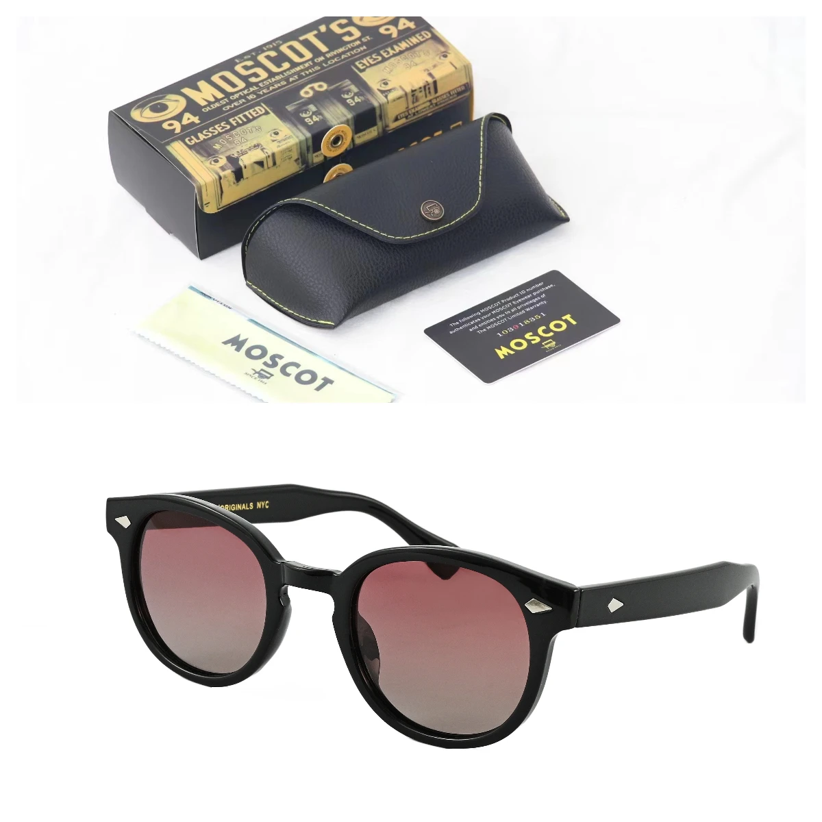 

American Brand MOSCOT LEMTOSH Style Johnny Depp Black Frame Gradient Pink Lens Men Eyeglasses Luxury Fashion Women Sun Glasses